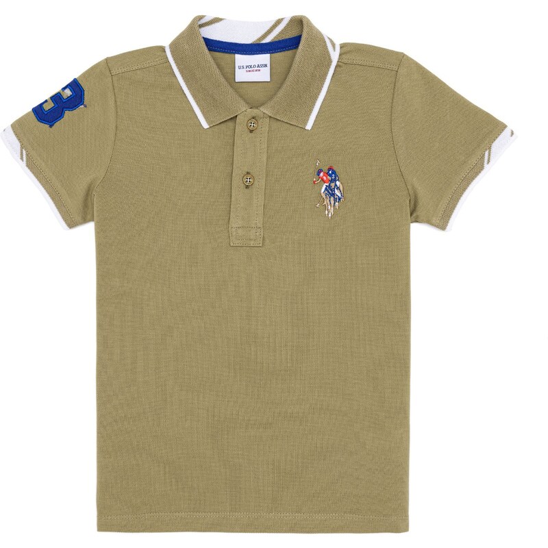 U.S. Polo Assn. Erkek Çocuk Koyu Haki Polo Yaka Tişört