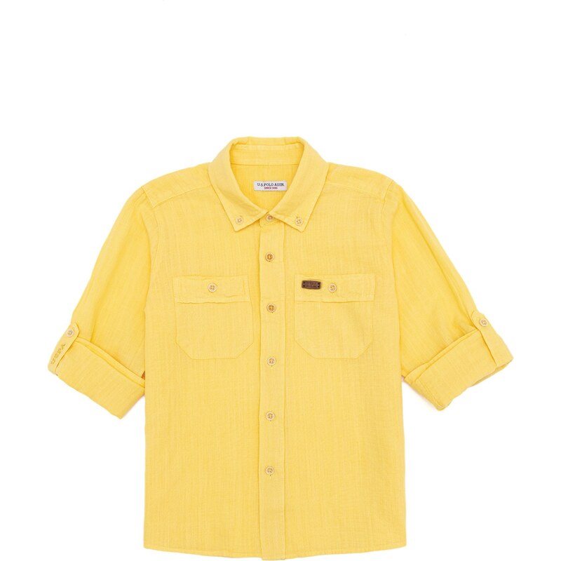 U.S. Polo Assn. Erkek Çocuk Açık Sarı Uzun Kollu Gömlek