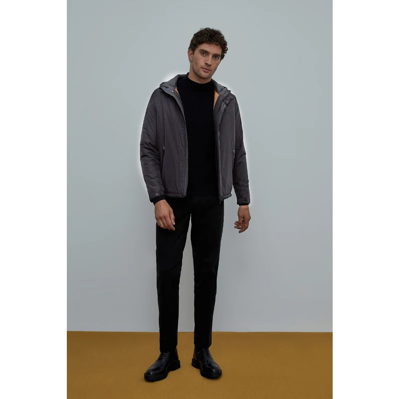 W COLLECTION Siyah Kapüşonlu Mont TZ6725