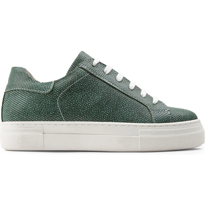 Deery Hakiki Deri Yeşil İşlentili Sneaker Kadın Ayakkabı Z1681ZYSLC01