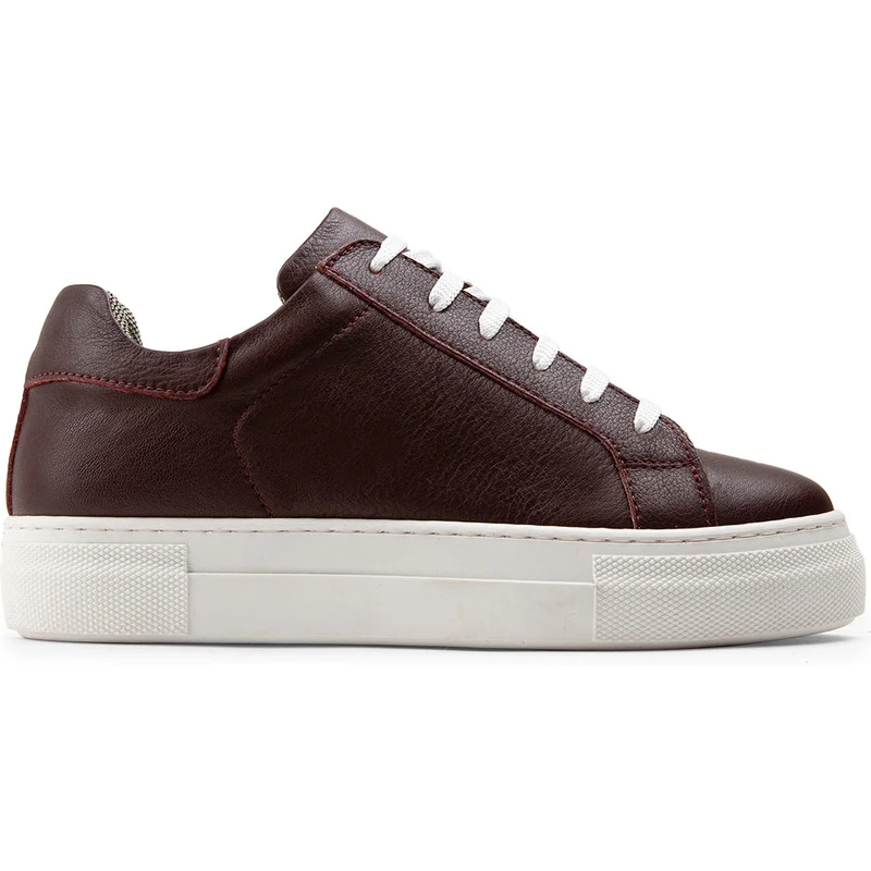 Deery Hakiki Deri Bordo Sneaker Kadın Ayakkabı Z1681ZBRDC02