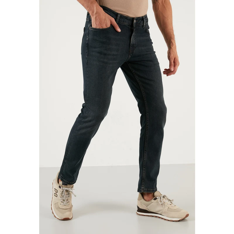 Buratti Pamuklu Normal Bel Slim Fit Boru Paça Jeans Erkek Kot Pantolon 2003m123parma Lacivert