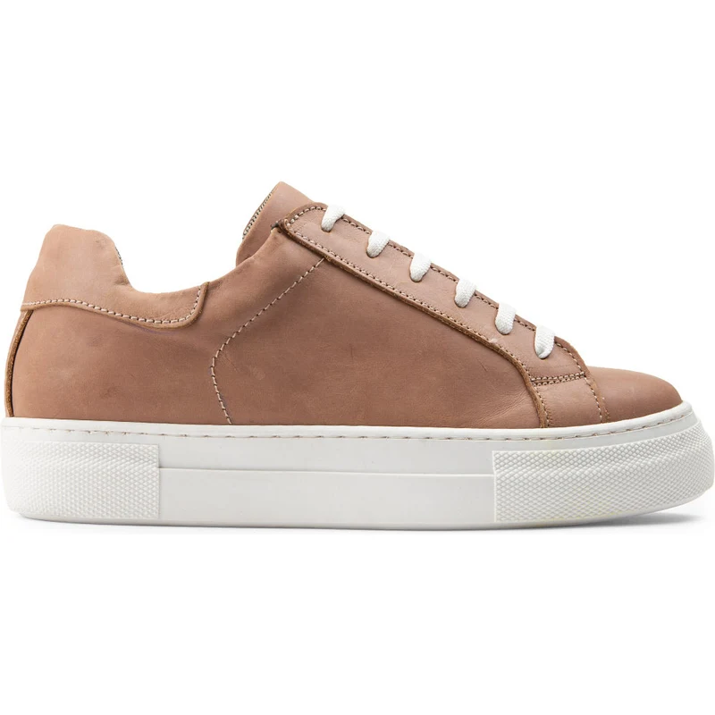 Deery Hakiki Deri Vizon Rengi Sneaker Kadın Ayakkabı Z1681ZVZNC08