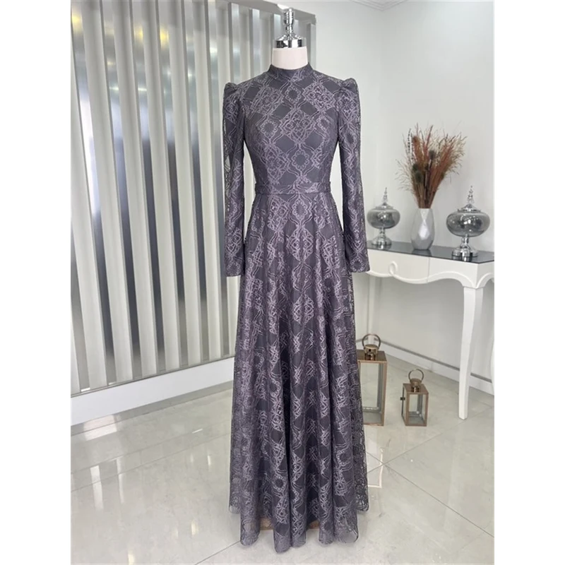 Rana Zenn Füme Desenli Lara Abiye -rz17082 Rana Zenn Füme Desenli Lara Abiye -rz17082