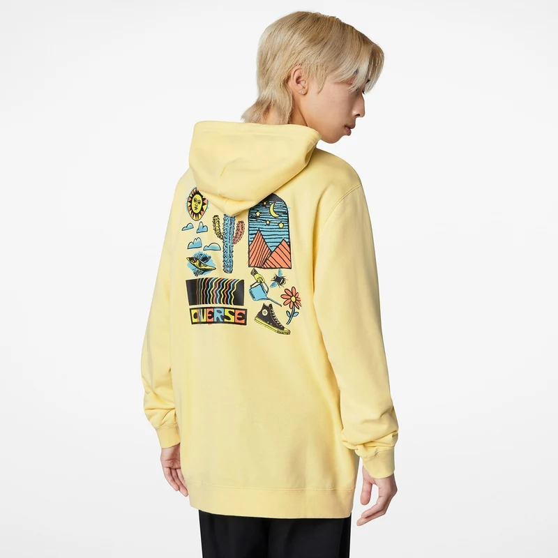 Converse Desert Daydream Pullover Graphic Erkek Sarı Sweatshirt.10023997.231 GU10434