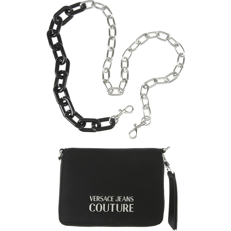 Versace Jeans Couture Bayan Cüzdanlar, Siyah, Poliüretan, 2024