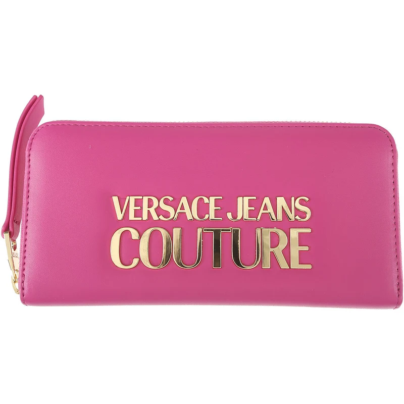 Versace Jeans Couture Kadınlar İçin Deri ve Kumaş Cüzdanlar Fuşya Poliüretan 2023