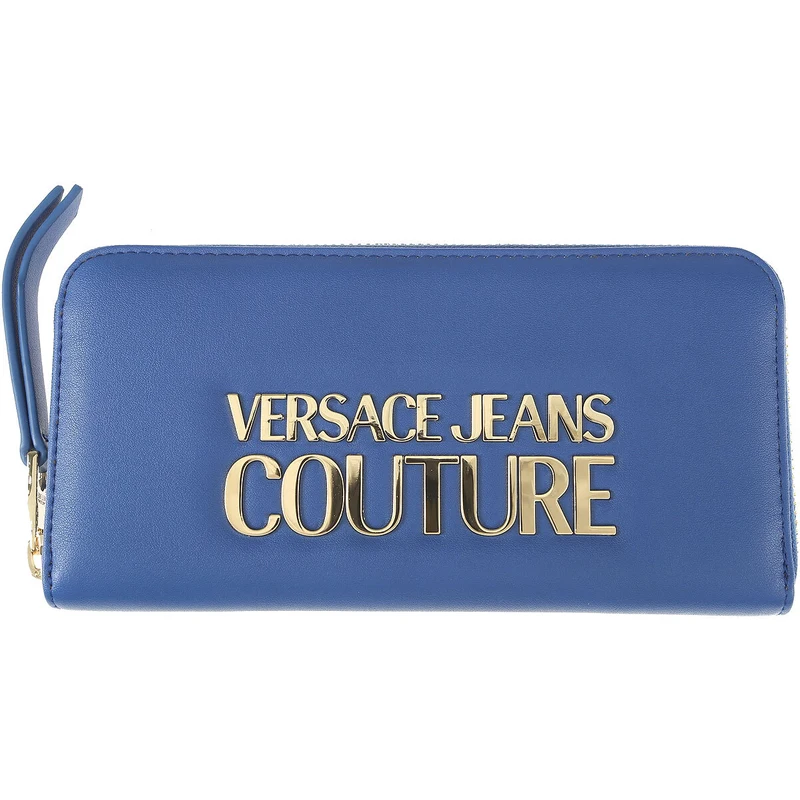 Versace Jeans Couture Kadınlar İçin Deri ve Kumaş Cüzdanlar Koyu mavi Poliüretan 2023