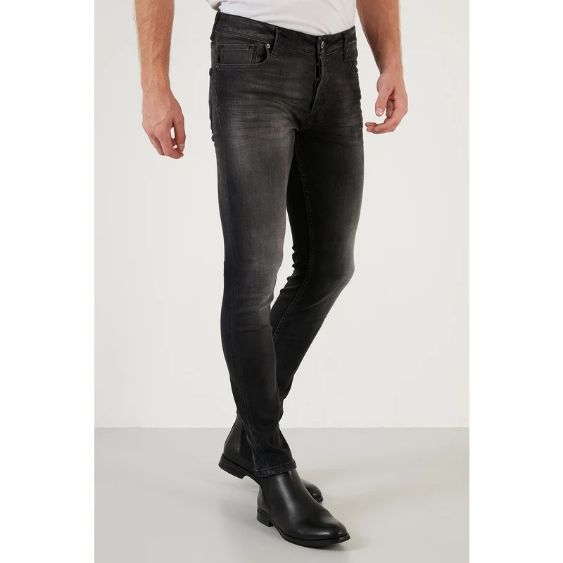Buratti Pamuklu Normal Bel Slim Fit Dar Paça Jeans Erkek Kot Pantolon 1113m142napolı Siyah