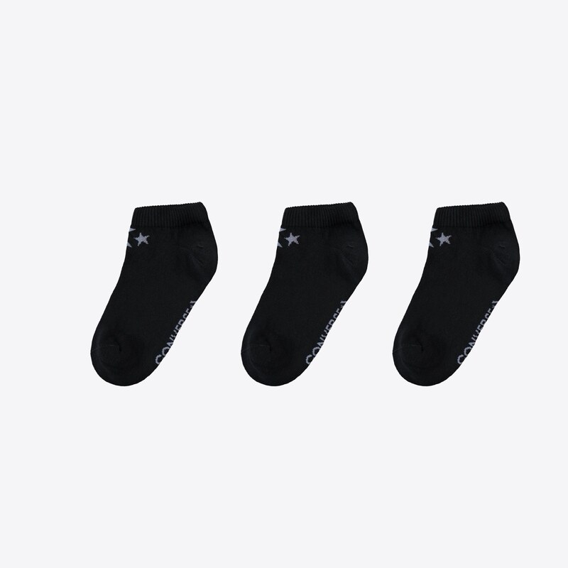 Converse Basic Flat Knit 3 Parça Kadın Siyah Çorap.34-E751B.-