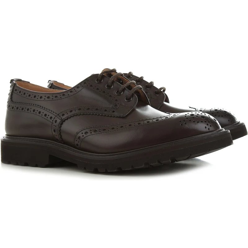 Trickers Erkekler İçin Bağcıklı Ayakkabılar Oxford Derbie ve Brogue Tarzı Ayakkabı Modelleri İndirimli Satış Abanoz rengi Deri 2023 10 11 7 8 9 FR10525