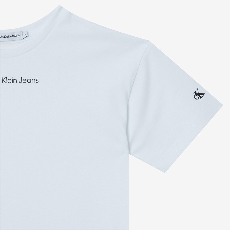 Calvin Klein Jeans Logo Boxy Çocuk Beyaz T-Shirt.34-IG0IG01536.YAF