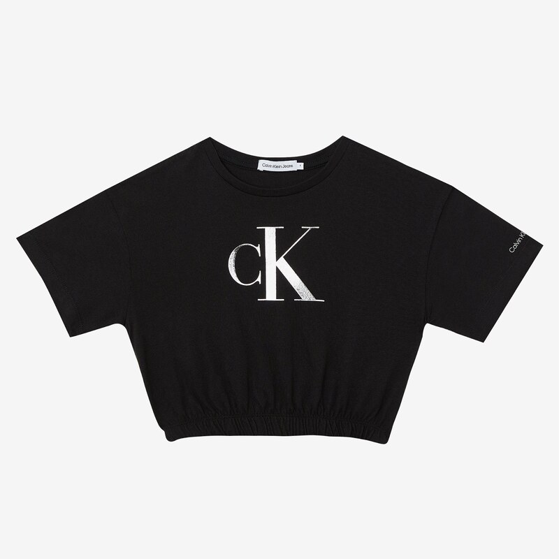Calvin Klein Metallic Monogram Çocuk Siyah T-Shirt.34-IG0IG01782.BEH