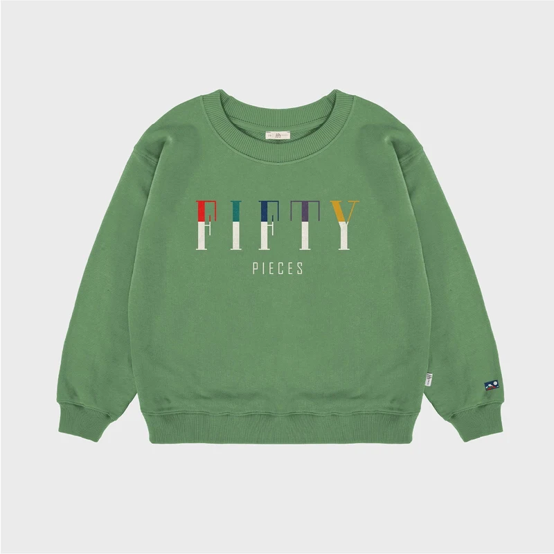 Fifty Pieces Çocuk Yeşil Düşük Omuzlu Sweatshirt.34-6F0357.155