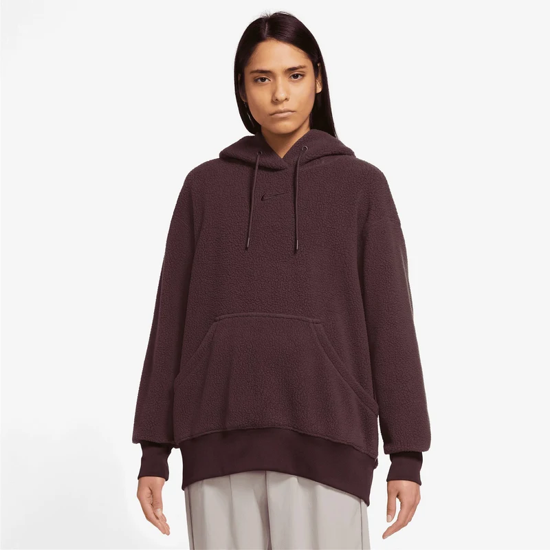 Nike Sportswear Plush Pullover Kadın Kahverengi Hoodie.DQ6840.652