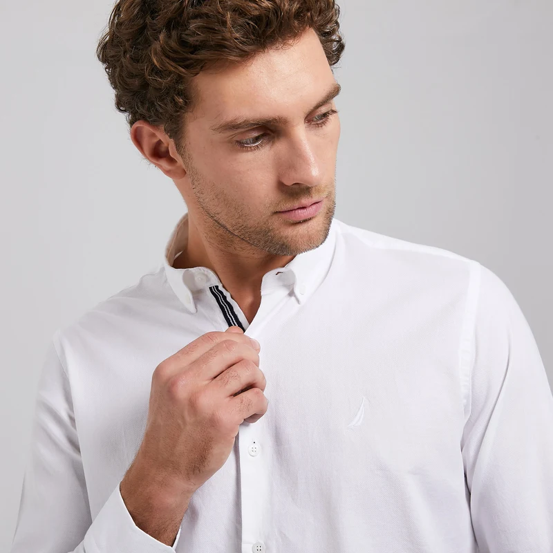 NAUTICA ERKEK BEYAZ UZUN KOLLU CLASSIC FIT GÖMLEK