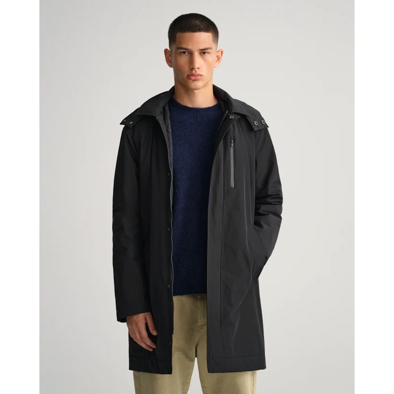 GANT Erkek Siyah Regular Fit Kapüşonlu Mont