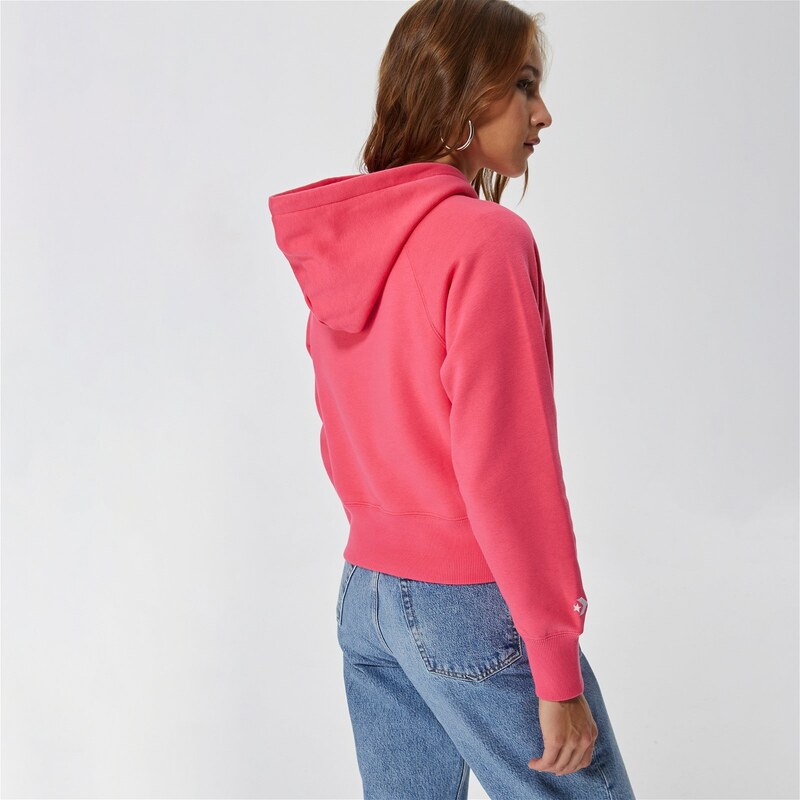 Converse Wordmark Fleece Pullover Kadın Pembe Sweatshirt.10023717.665
