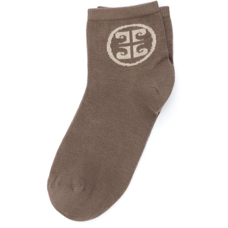 Pierre Cardin Kadın Kahverengi Logolu Kısa Çorap