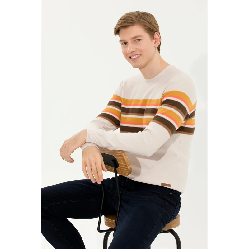 U.S. Polo Assn. Erkek Krem Melanj Kazak