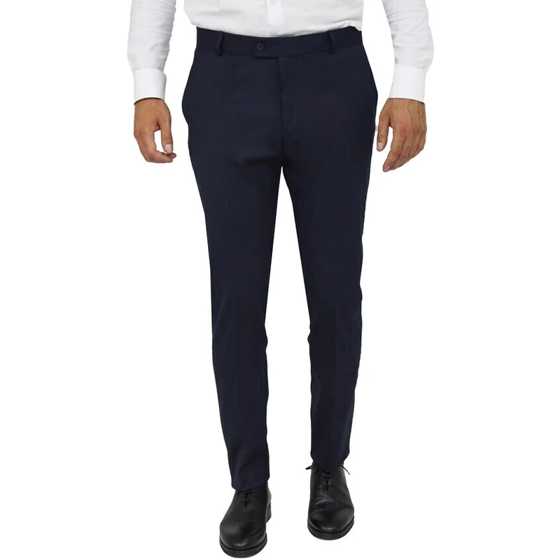 Wessi Slim Fit Plain Navy Blue Men Pants