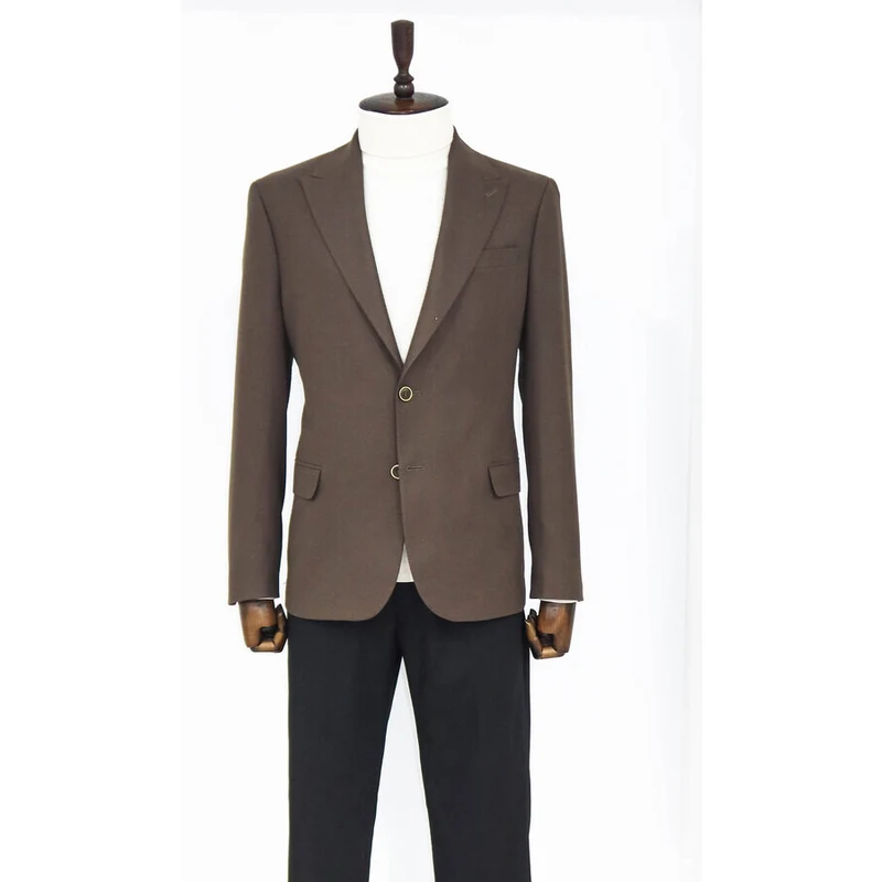 Wessi Plain Slim Fit Sport Brown Men Blazer