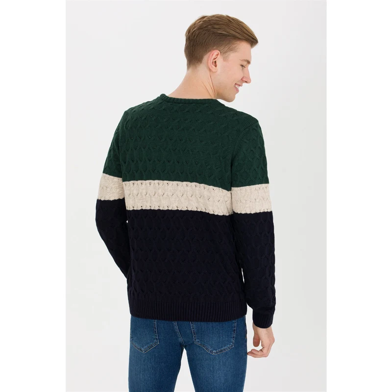 U.S. Polo Assn. Erkek Lacivert Bisiklet Yaka Triko Kazak TZ8712