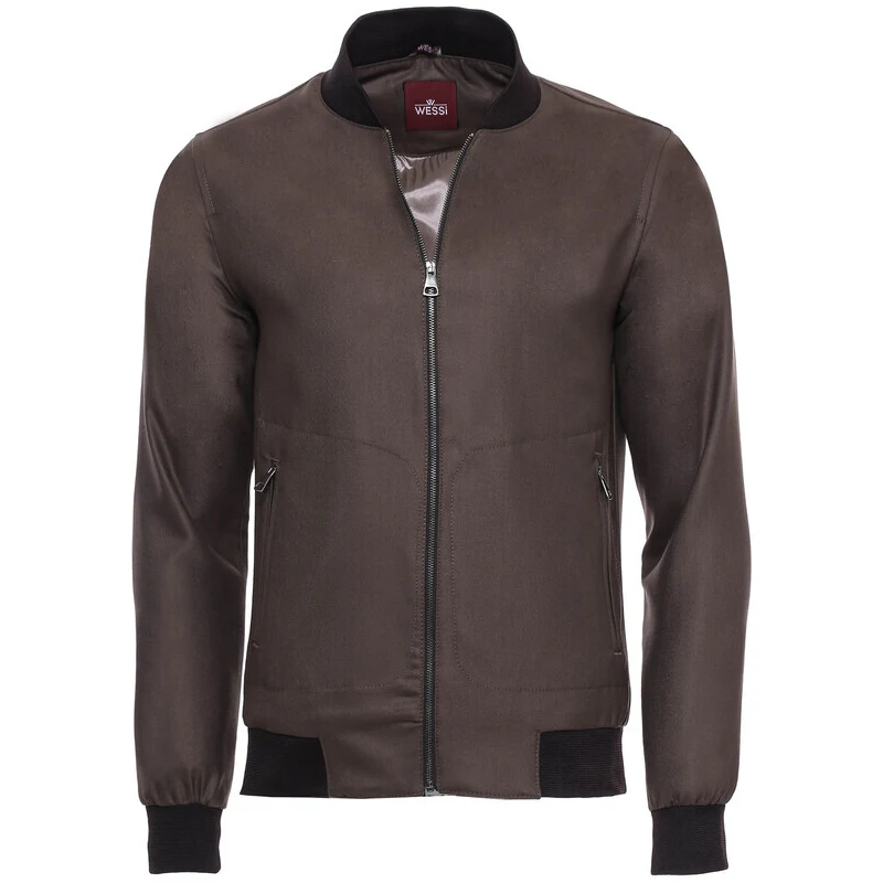 Wessi Brown Suede Bomber Coat
