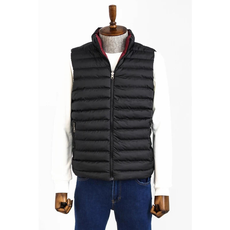 Wessi Reversible Puffer Black Men Down Vest Wessi Reversible Puffer Black Men Down Vest