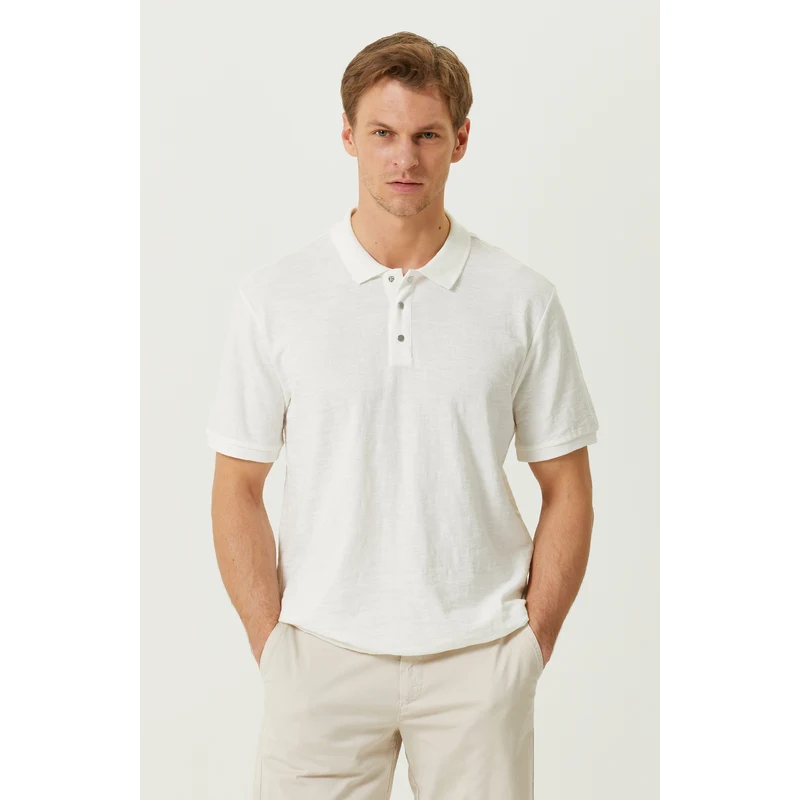 NetWork Ekru Kısa Kollu Polo Yaka T-shirt