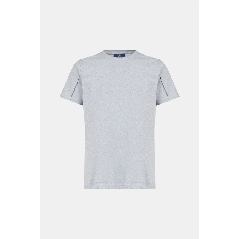 W COLLECTION Gri Bisiklet Yaka T-Shirt