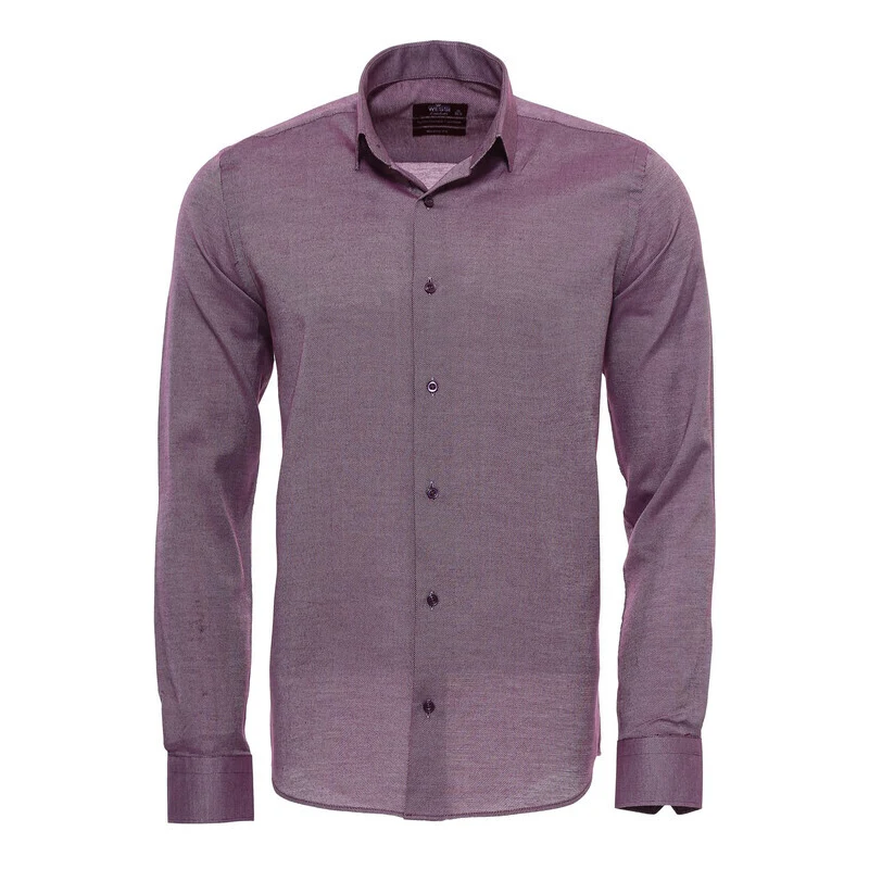 Wessi Burgundy Patterned Long Sleeve Shirt
