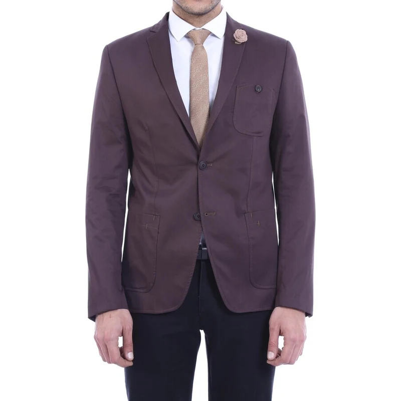 Wessi Patch Pocket Cotton Brown Men Blazer
