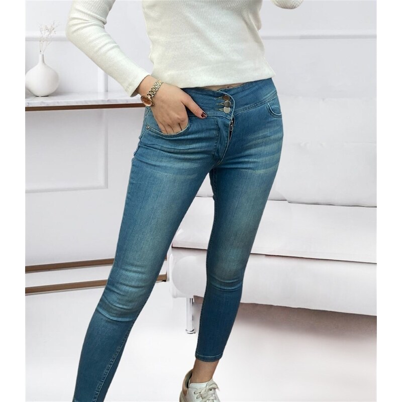Janes Yüksek Bel Likralı Jean Pantolon 90 Cm