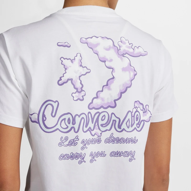 Converse Seasonal Graphic Word Art Kadın Beyaz T-Shirt.10024536.102
