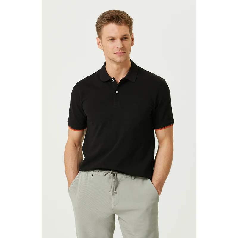 NetWork Siyah Kısa Kollu Polo Yaka T-shirt