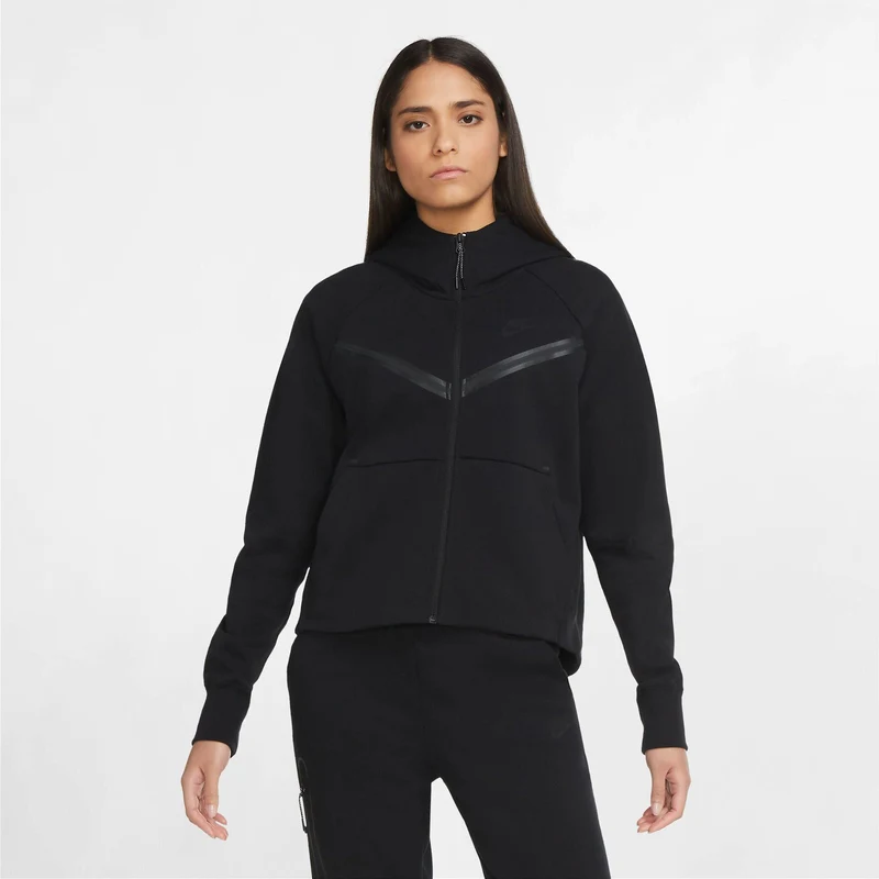 Nike Sportswear Tech Fleece Wildrunner Essential Full-Zip Hoodie Kadın Siyah Sweatshirt