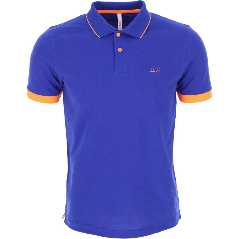 Sun68 Erkekler İçin Polo Tişörtler Polo Gömlekler Baskılı Tişörtler İndirimli Satış Elektrik mavisi Pamuk 2023 L M S XL