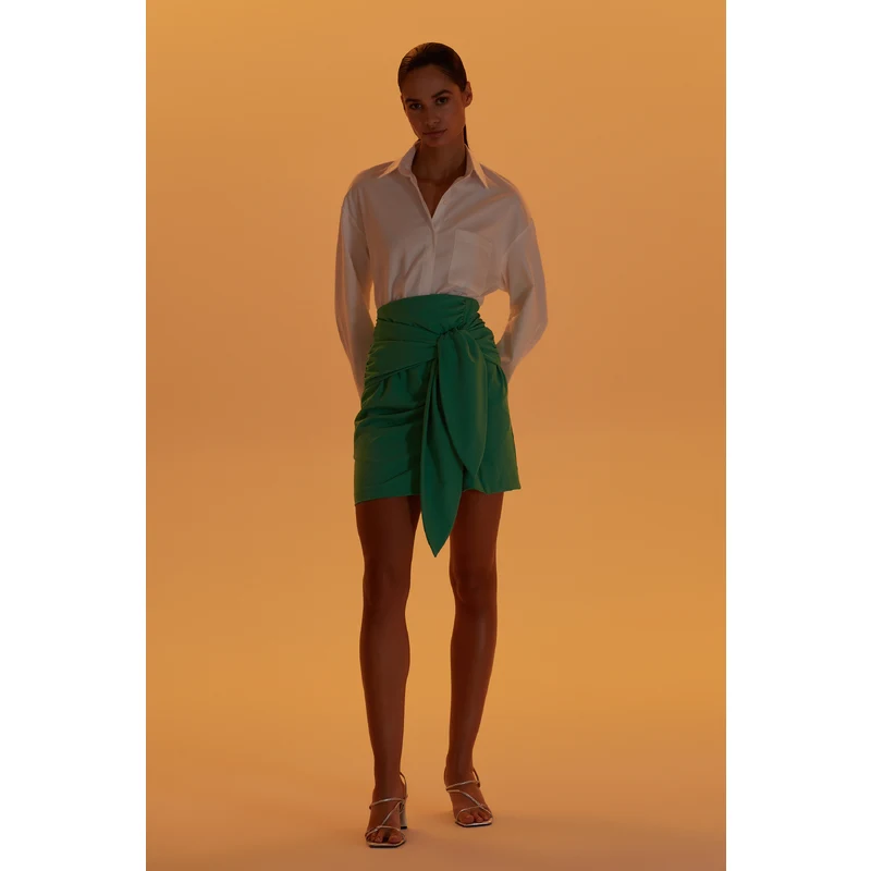 W COLLECTION Yeşil Mini Etek