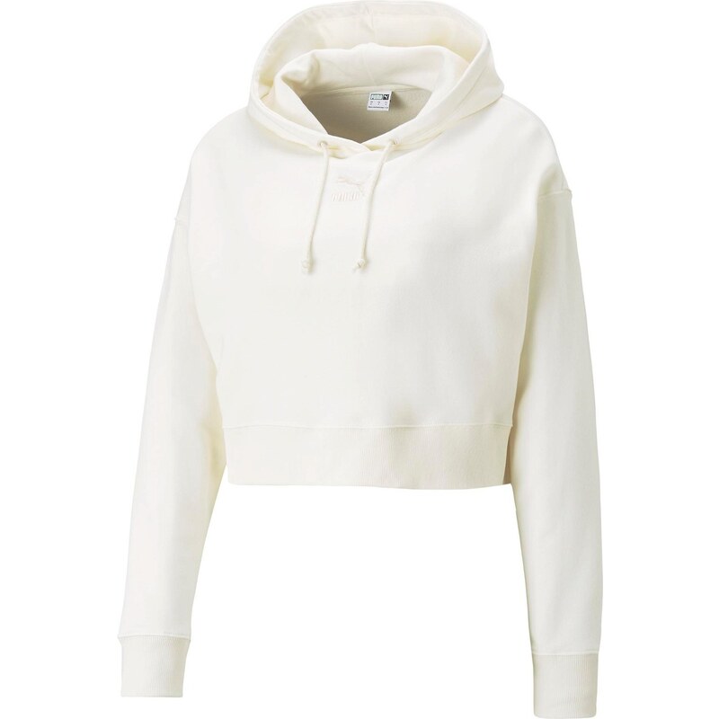 Puma Classics Cropped Hoodie Kadın Beyaz Sweatshirt.538057.99