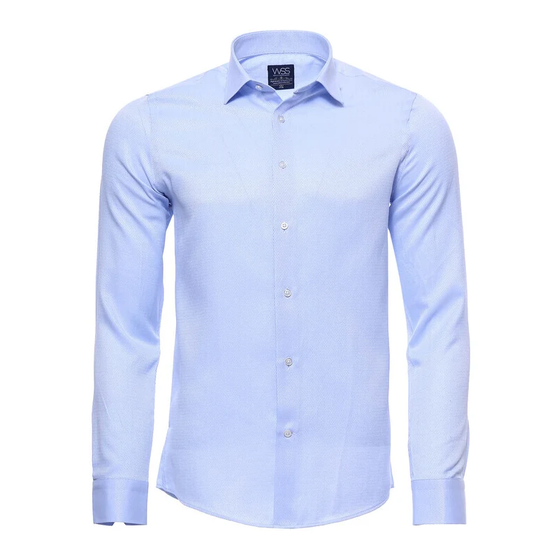 Patterned Casual Light Blue Shirt | Wessi