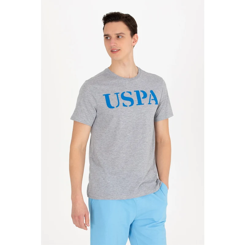 U.S. Polo Assn. Erkek Gri Melanj Basic Bisiklet Yaka Tişört