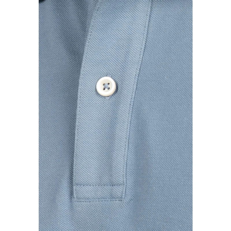 TUDORS Erkek Polo Yaka Slim Fit Düz Pamuk Pike Mavi Tişört RQ9224