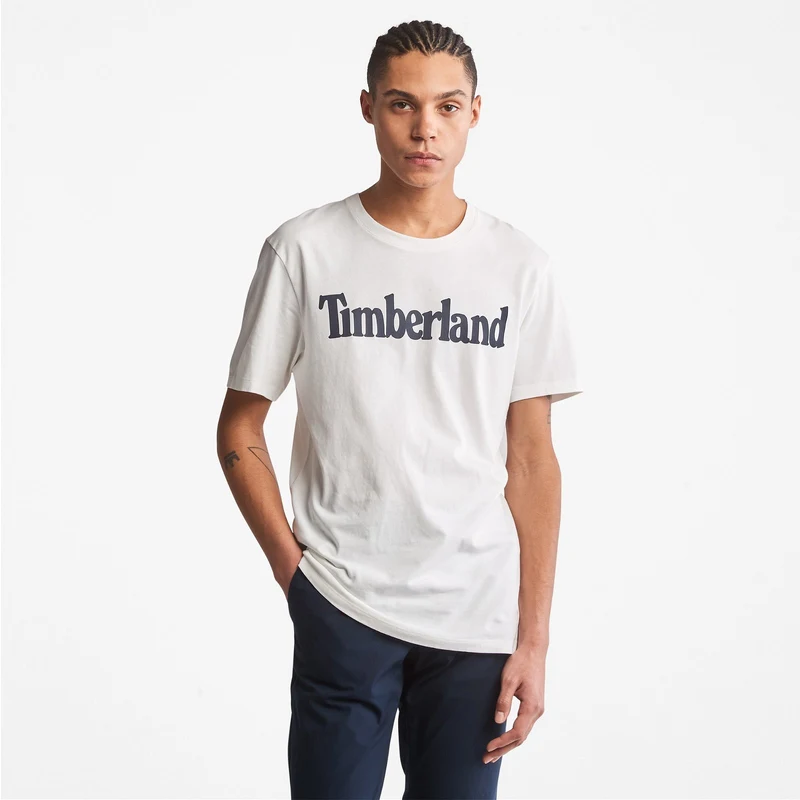 Timberland Kennebec Linear Erkek Beyaz T-Shirt.34-TB0A2C311001.-