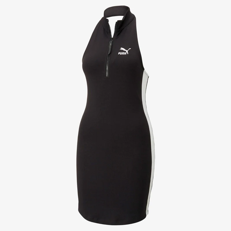 Puma T7 Trend 7Etter Yarım Fermuarlı Balıkçı Yaka Kadın Siyah Elbise