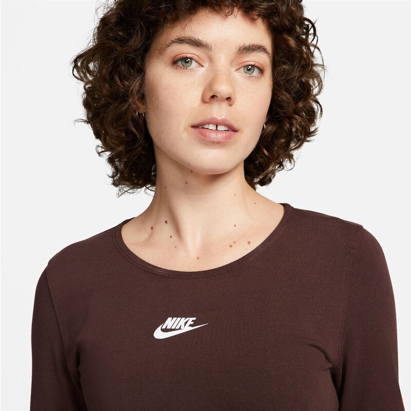 Nike Sportswear Crop Top Kadın Kahverengi T-Shirt.DZ4608.227