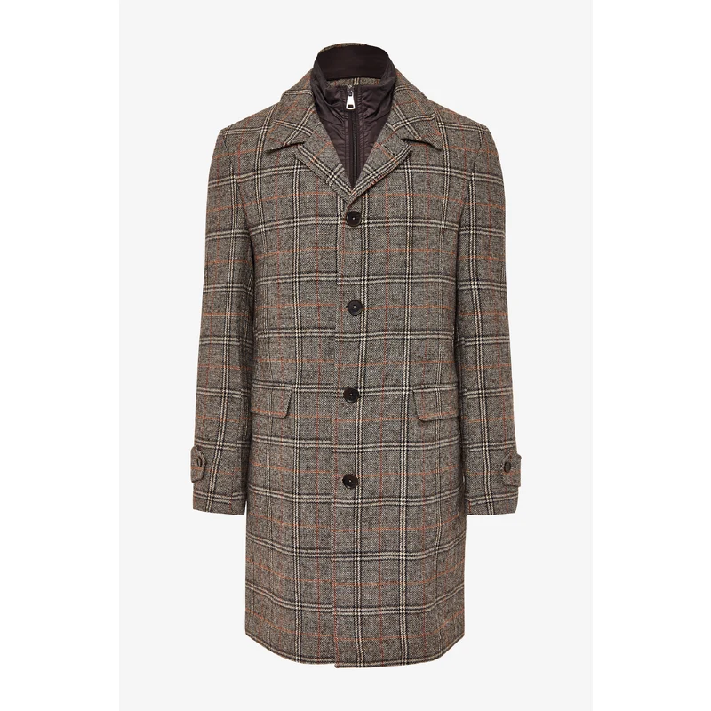 W COLLECTION Gri Beyaz Palto