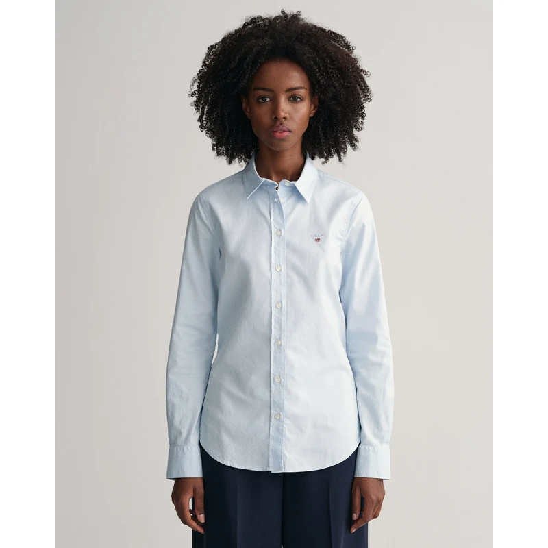 Gant Kadın Mavi Slim Fit Düğmeli Yaka Oxford Gömlek Gant Kadın Mavi Slim Fit Düğmeli Yaka Oxford Gömlek