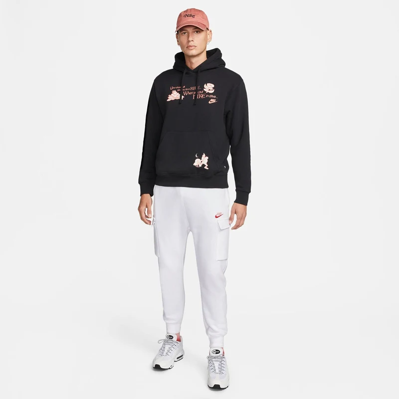 Nike Sportswear Hoodie Open Concept Erkek Siyah Sweatshirt