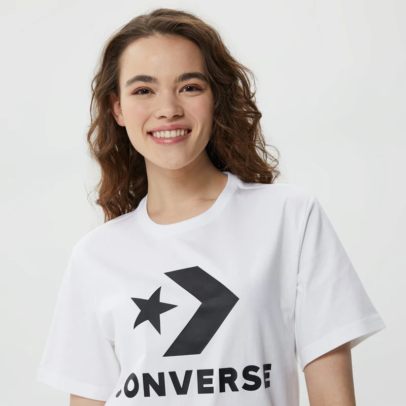 Converse Go-To Star Chevron Logo Unisex Beyaz T-Shirt.34-10025458.102 GU9542